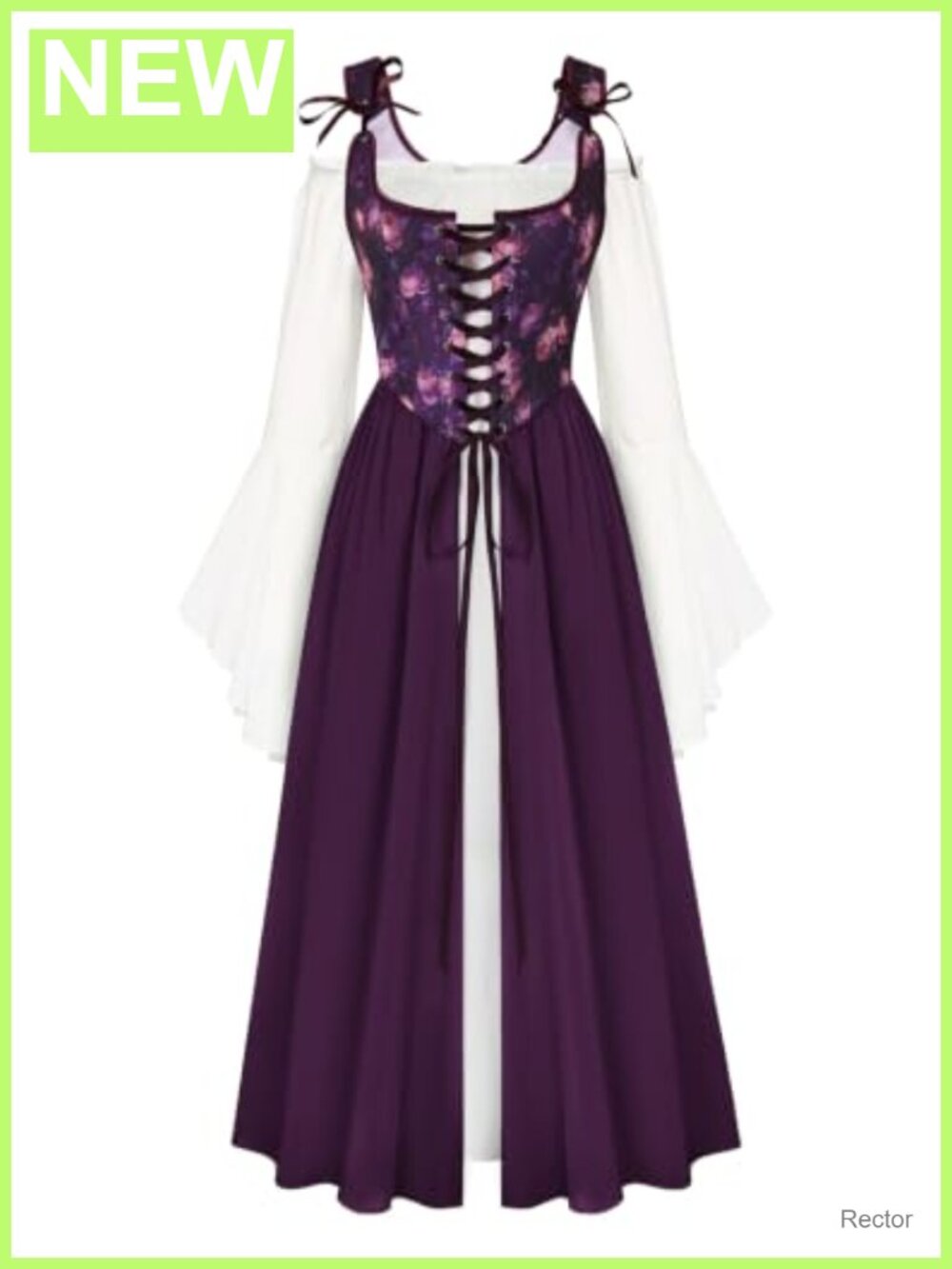 Medieval Renaissance Bell Sleeve Corset Dress Set